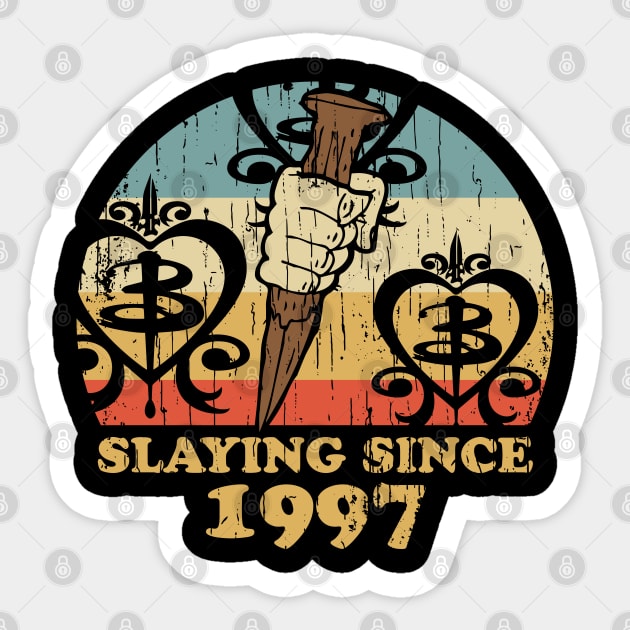 Slaying Since 1997 Vintage Sticker by SevenTwentyThree